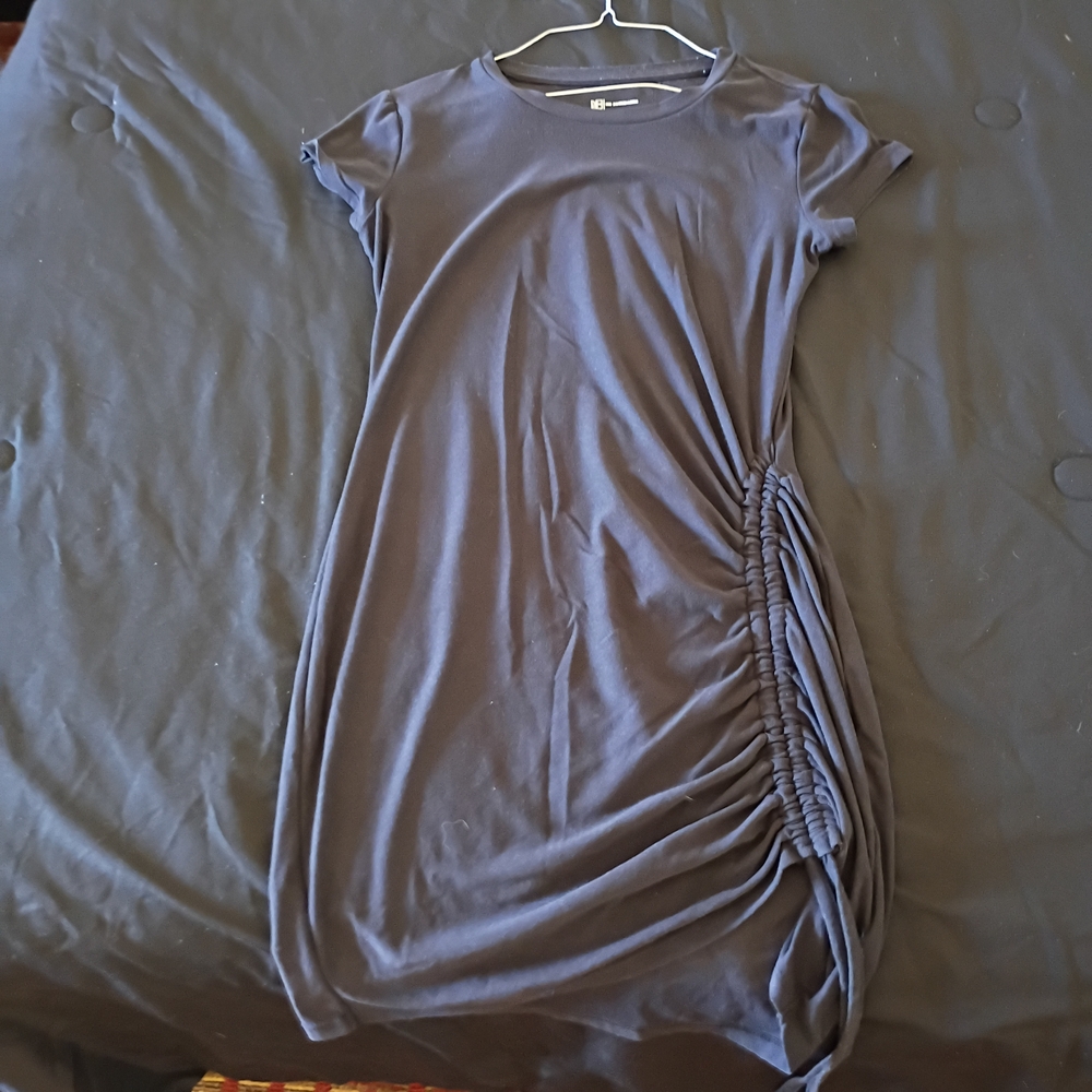 Elegant Navy Ruched Dress